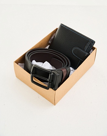 Подарочный мужской набор ремень и кошелек Подарочный мужской набор ремень и кошелек