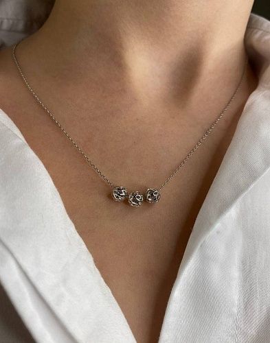 Цепочка с подвеской Шарики серебро Цепочка с подвеской Шарики серебро