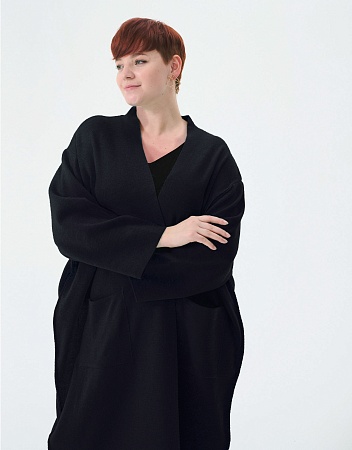 Вязаный кардиган с накладными карманами Вязаный кардиган с накладными карманами