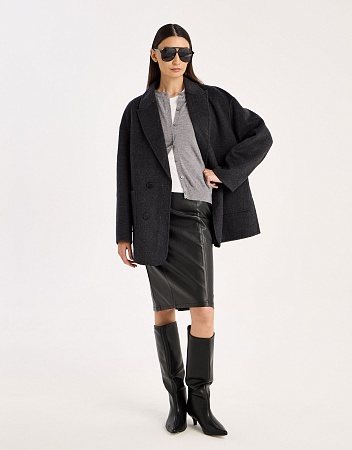 Полупальто oversize из шерсти и шёлка Полупальто oversize из шерсти и шёлка