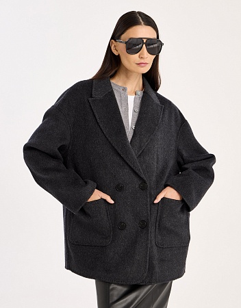 Полупальто oversize из шерсти и шёлка Полупальто oversize из шерсти и шёлка